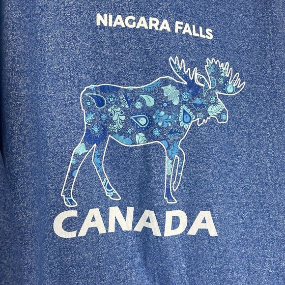 River Wear Niagara Falls Canada  Blue Hooded Sweatshirt Hoodie Mens Size Large - Picture 2 of 8